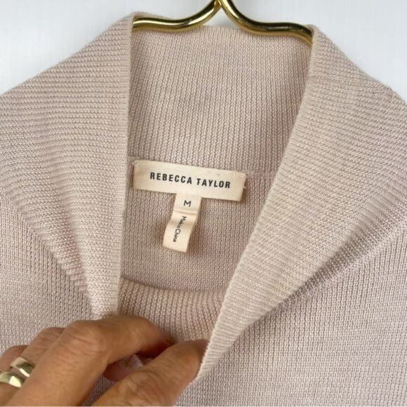 Rebecca Taylor Merino Wool and Silk Charmeuse Turtleneck long sleeve Top medium - Picture 8 of 9